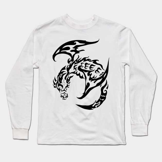 Dragon Long Sleeve T-Shirt by linesdesigns